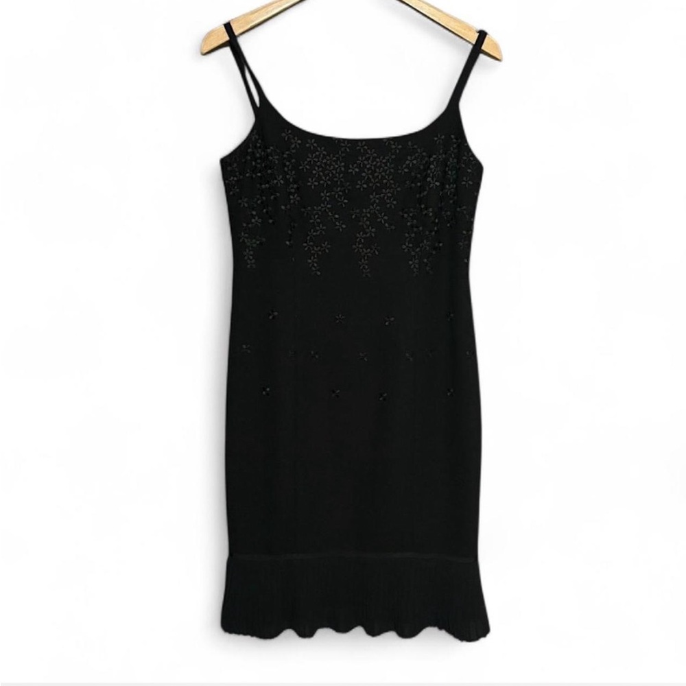 Vintage Anne Stanley Saks Fifth Avenue Black Lined Spaghetti Strap Dress